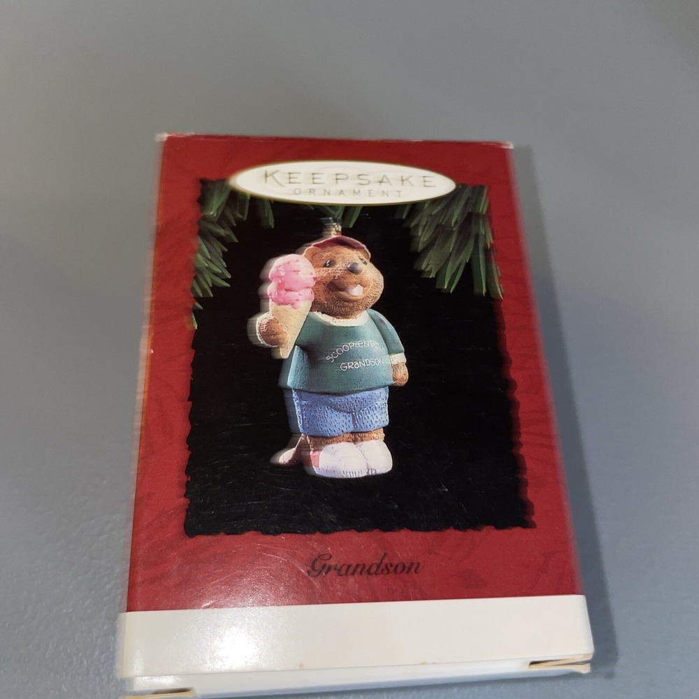 Hallmark Keepsake Ornament Grandson -Beaver With His Ice Cream Cone- 1994